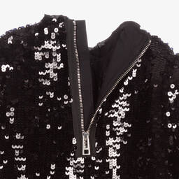 Zadig&Voltaire-فستان تينز بناتي مزين بترتر لون أسود | Childrensalon Outlet