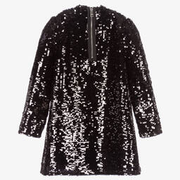 Zadig&Voltaire-فستان تينز بناتي مزين بترتر لون أسود | Childrensalon Outlet