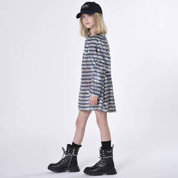 Zadig&Voltaire-Teen Girls Blue & Silver Sequin Dress | Childrensalon Outlet