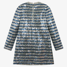 Zadig&Voltaire-Teen Girls Blue & Silver Sequin Dress | Childrensalon Outlet