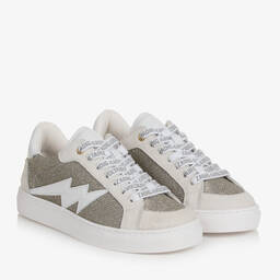 Zadig&Voltaire-Teen Girls Gold & Silver Glitter Trainers | Childrensalon Outlet