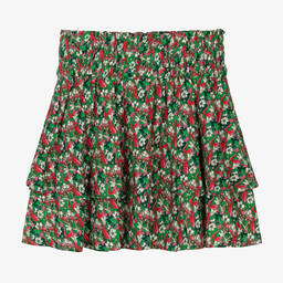 Zadig&Voltaire-Teen Girls Green & Pink Tiered Skirt | Childrensalon Outlet