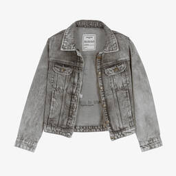 Zadig&Voltaire-Серая джинсовая куртка с вышивкой | Childrensalon Outlet