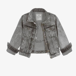 Zadig&Voltaire-Серая джинсовая куртка с вышивкой | Childrensalon Outlet