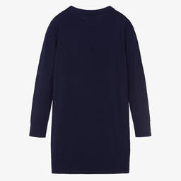 Zadig&Voltaire-فستان تينز بناتي صوف وكشمير محبوك كحلي | Childrensalon Outlet