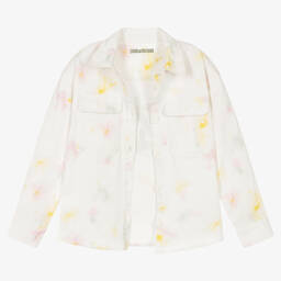 Zadig&Voltaire-جاكيت تينز بناتي قطن دنيم لون أبيض | Childrensalon Outlet