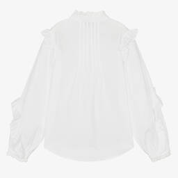 Zadig&Voltaire-Teen Girls White Vintage Lace Cotton Blouse | Childrensalon Outlet