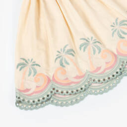 Zimmermann-Бежевая украшенная хлопковая платье для девочек | Childrensalon Outlet