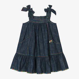 Zimmermann-Girls Blue Denim Dress | Childrensalon Outlet