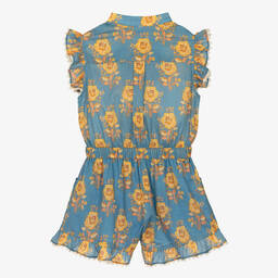 Zimmermann-Голубой хлопковый комбинезон в цветочек | Childrensalon Outlet