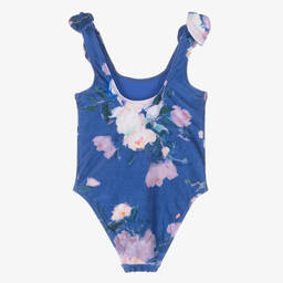 Zimmermann-Girls Blue Floral Swimsuit | Childrensalon Outlet
