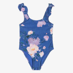 Zimmermann-Girls Blue Floral Swimsuit | Childrensalon Outlet