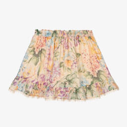 Zimmermann-Girls Blush Cotton Floral Skirt | Childrensalon Outlet