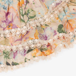 Zimmermann-Girls Blush Cotton Floral Skirt | Childrensalon Outlet