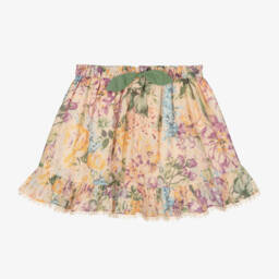 Zimmermann-Girls Blush Cotton Floral Skirt | Childrensalon Outlet