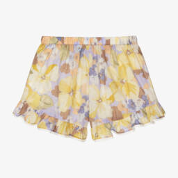 Zimmermann-Girls Floral Cotton Ruffle Shorts | Childrensalon Outlet