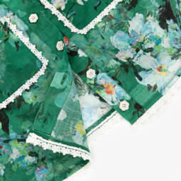 Zimmermann-Girls Green Blossom Cotton Top | Childrensalon Outlet