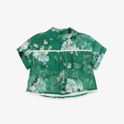 Zimmermann-Girls Green Blossom Cotton Top | Childrensalon Outlet