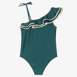 Zimmermann-Зеленый купальник с рюшами | Childrensalon Outlet