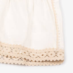 Zimmermann-Girls Ivory Crochet-Accent Cotton Shorts | Childrensalon Outlet