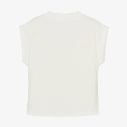 Zimmermann-Girls Ivory Sunshine Print Linen & Cotton T-Shirt | Childrensalon Outlet