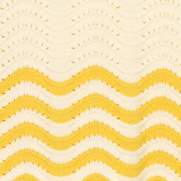 Zimmermann-بلوفر قطن محبوك لون عاجي وأصفر للبنات | Childrensalon Outlet