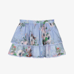 Zimmermann-Girls Light Blue Floral Voile Skirt | Childrensalon Outlet