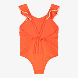 Zimmermann-Girls Orange Scoop Back Swimsuit | Childrensalon Outlet
