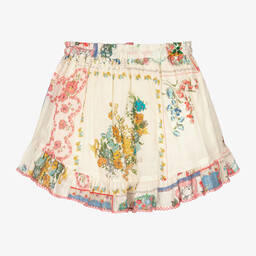 Zimmermann-Girls Patch Painted Floral Cotton Skirt | Childrensalon Outlet