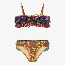 Zimmermann-Girls Purple & Gold Paisley Bikini | Childrensalon Outlet