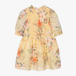 Zimmermann-فستان بناتي مشرق بنقشة الأزهار من قماش الفوال | Childrensalon Outlet