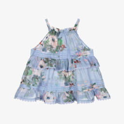 Zimmermann-Топ из вуали с акварельным цветочным принтом для девочек | Childrensalon Outlet