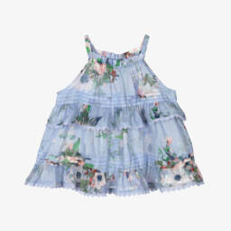 Zimmermann-Топ из вуали с акварельным цветочным принтом для девочек | Childrensalon Outlet