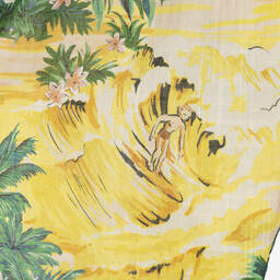 Zimmermann-Girls Yellow Cotton Palm Tree Trousers | Childrensalon Outlet