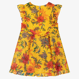 Zimmermann-Желтое хлопковое платье с цветами | Childrensalon Outlet