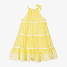 Zimmermann-Girls Yellow Ric Rac Cotton Dress | Childrensalon Outlet