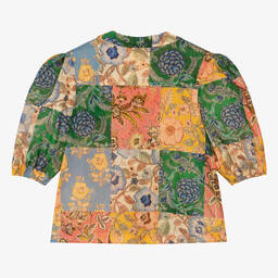 Zimmermann-Teen Girls Blue Floral Patchwork Blouse | Childrensalon Outlet