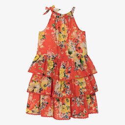 Zimmermann-Teen Girls Red Tiered Floral Dress | Childrensalon Outlet