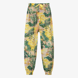 Zimmermann-Teen Girls Yellow Cotton Palm Tree Trousers | Childrensalon Outlet