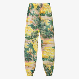Zimmermann-Teen Girls Yellow Cotton Palm Tree Trousers | Childrensalon Outlet