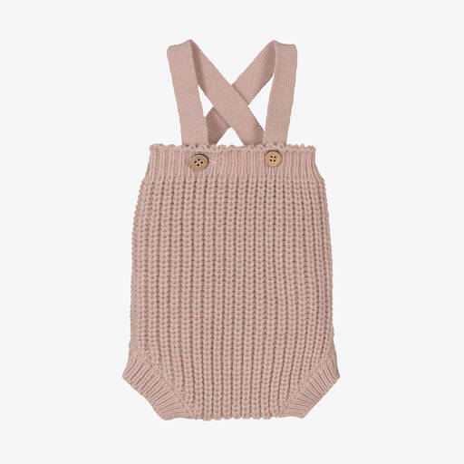 1 + in the family-Baby Girls Dusky Pink Knitted Shorts | Childrensalon Outlet