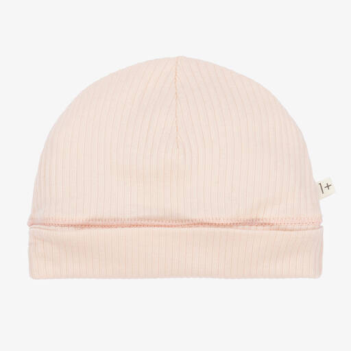 1 + in the family-Baby Girls Pink Ribbed Cotton Jersey Hat | Childrensalon Outlet