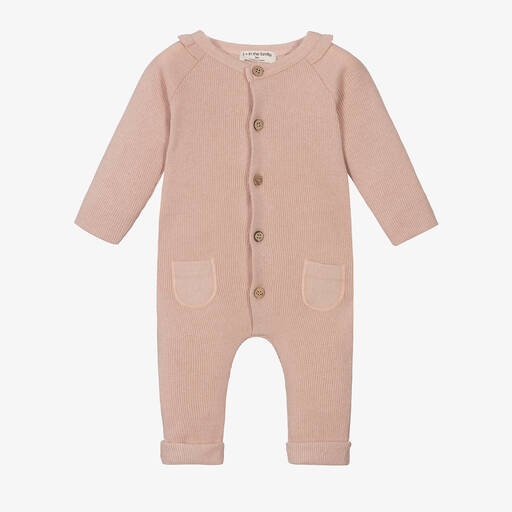 1 + in the family-Pyjama rose en coton côtelé bébé | Childrensalon Outlet