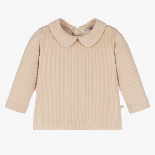 1 + in the family-Beige Cotton Baby Top | Childrensalon Outlet