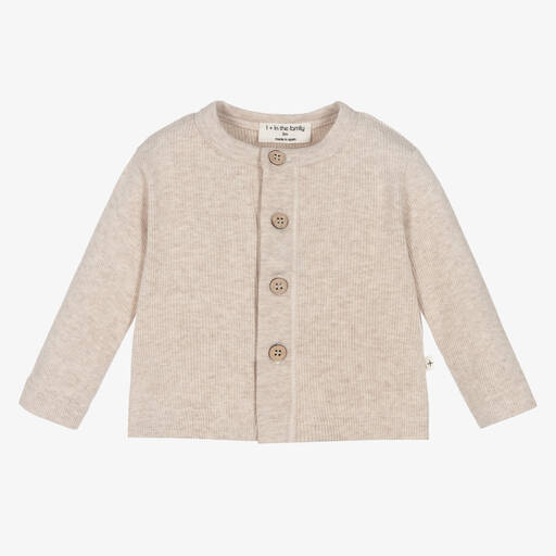 1 + in the family-Cardigan beige en jersey de coton | Childrensalon Outlet