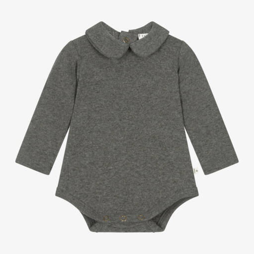1 + in the family-Boys Grey Collared Bodysuit | Childrensalon Outlet