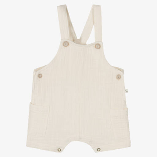 1 + in the family-Boys Ivory Cheesecloth Dungarees | Childrensalon Outlet