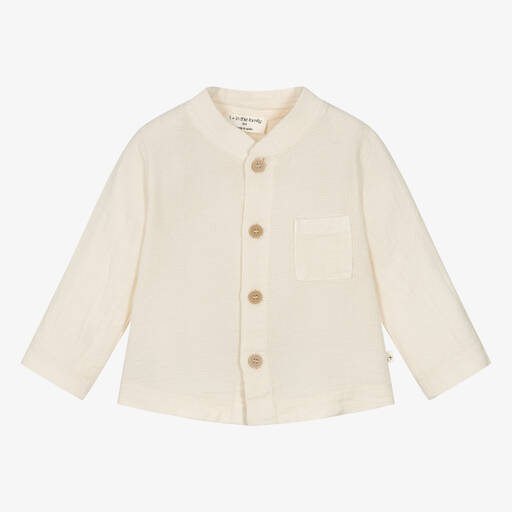 1 + in the family-Boys Ivory Cotton Shirt | Childrensalon Outlet