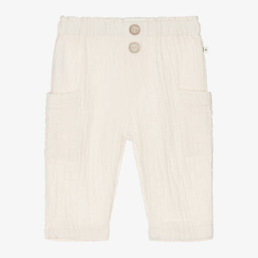 1 + in the family-Boys Ivory Muslin Cheesecloth Pants | Childrensalon Outlet