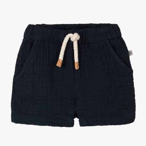1 + in the family-Boys Navy Blue Cotton Shorts | Childrensalon Outlet